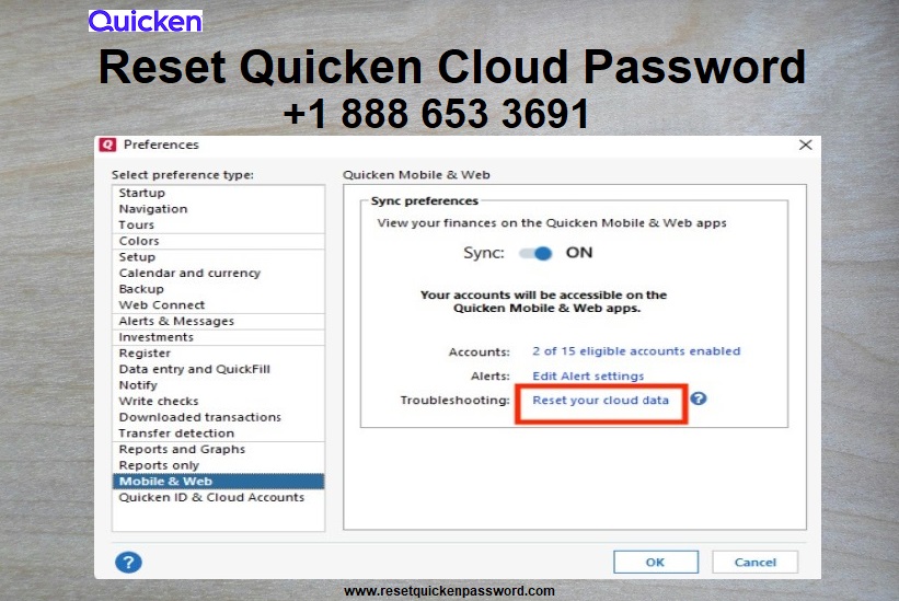 Reset Quicken Cloud Password